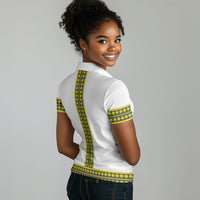 Ethiopian Enkutatash Women Polo Shirt White Adey Flower Tilet Habesha Inspired