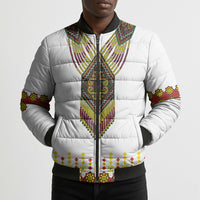 Ethiopian Enkutatash Personalized Bomber Puffer Jacket Traditional Habesha Glass D'va Necklace Inspired