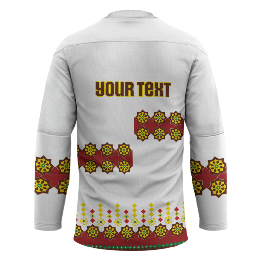 Ethiopian Enkutatash Personalized Hockey Jersey Traditional Habesha Glass D'va Necklace Inspired
