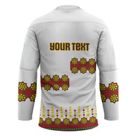 Ethiopian Enkutatash Personalized Hockey Jersey Traditional Habesha Glass D'va Necklace Inspired