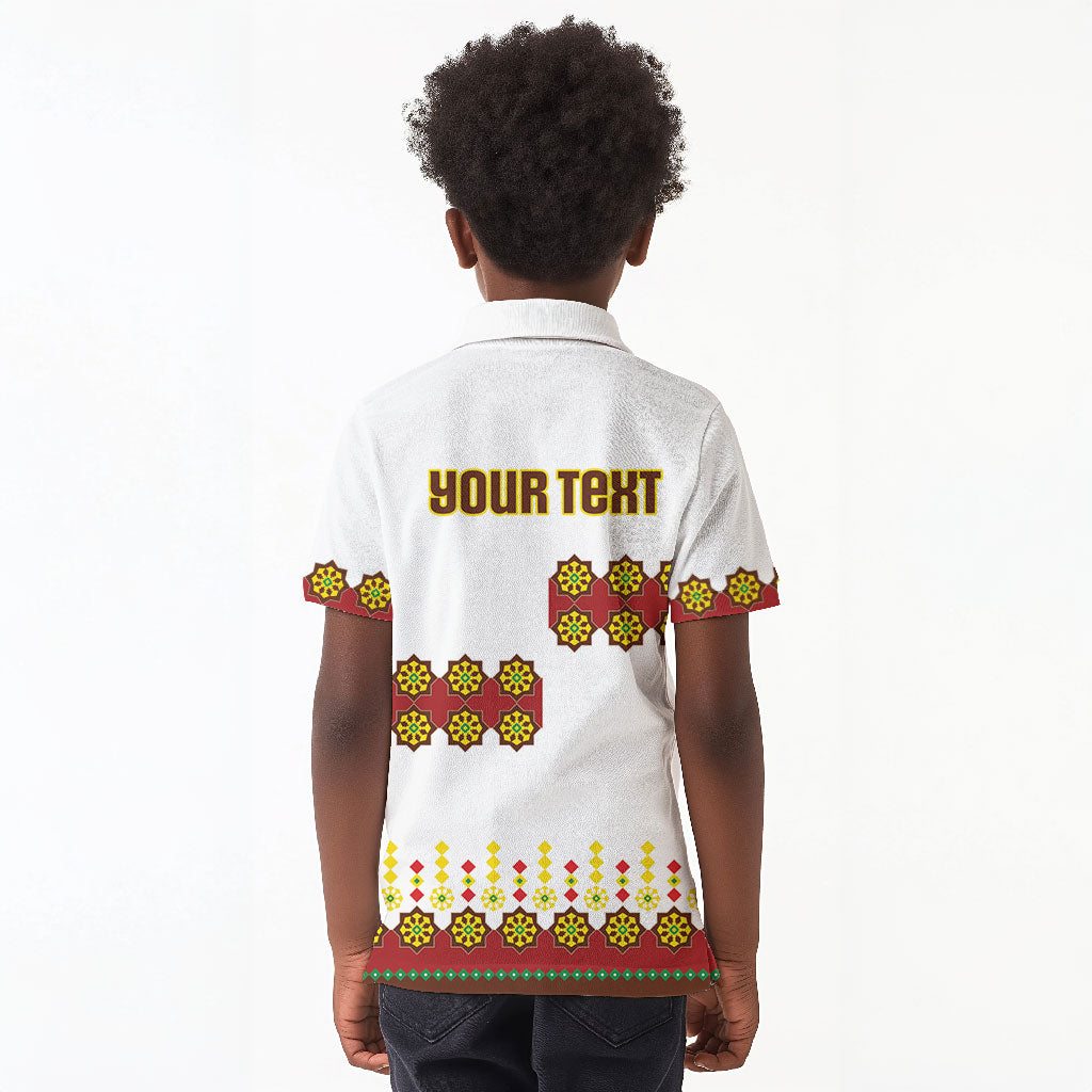 Ethiopian Enkutatash Personalized Kid Polo Shirt Traditional Habesha Glass D'va Necklace Inspired