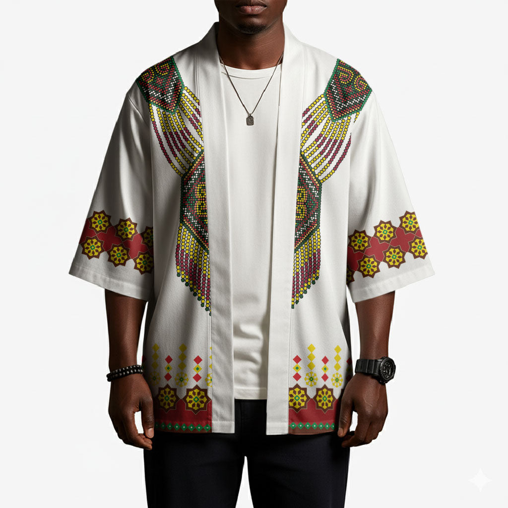 Ethiopian Enkutatash Personalized Kimono Traditional Habesha Glass D'va Necklace Inspired