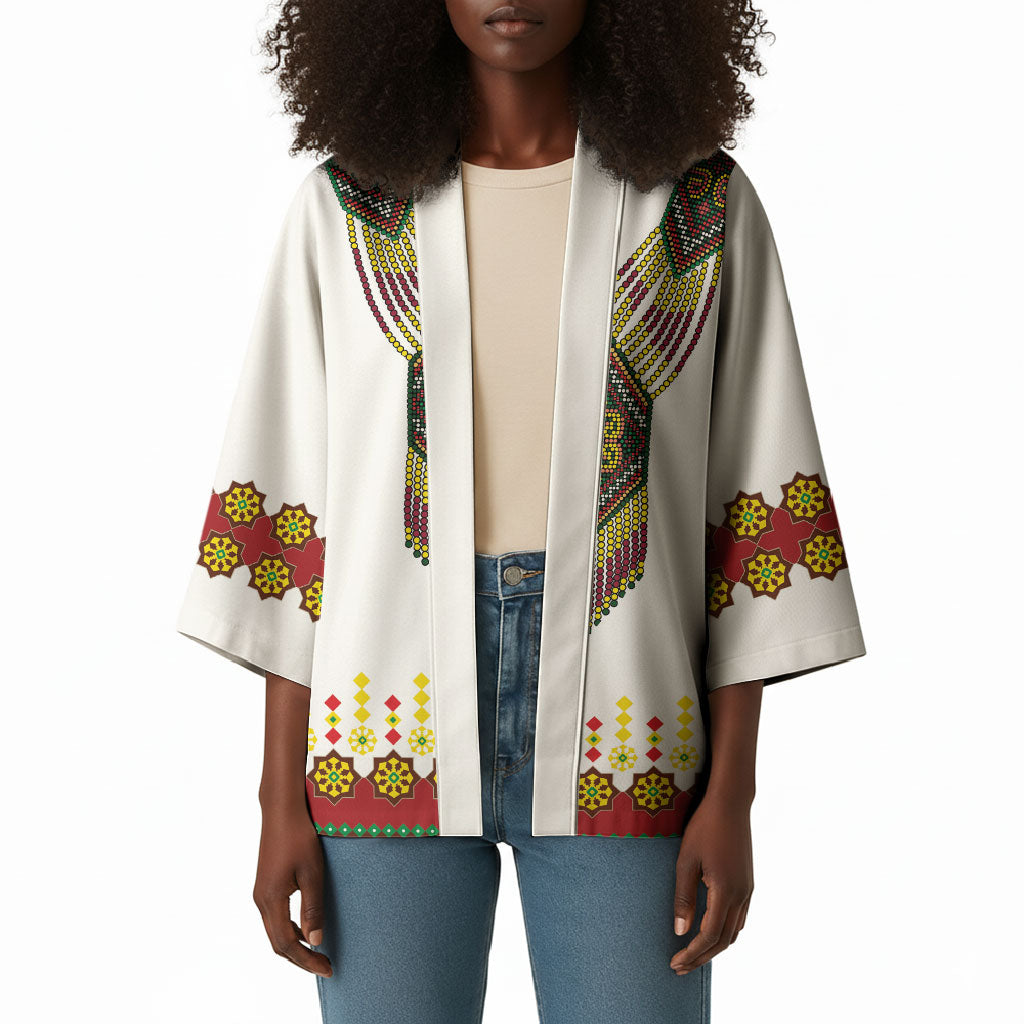 Ethiopian Enkutatash Personalized Kimono Traditional Habesha Glass D'va Necklace Inspired
