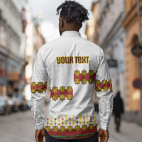 Ethiopian Enkutatash Personalized Long Sleeve Button Shirt Traditional Habesha Glass D'va Necklace Inspired