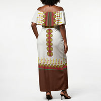 Ethiopian Enkutatash Personalized Off Shoulder Maxi Dress Traditional Habesha Glass D'va Necklace Inspired