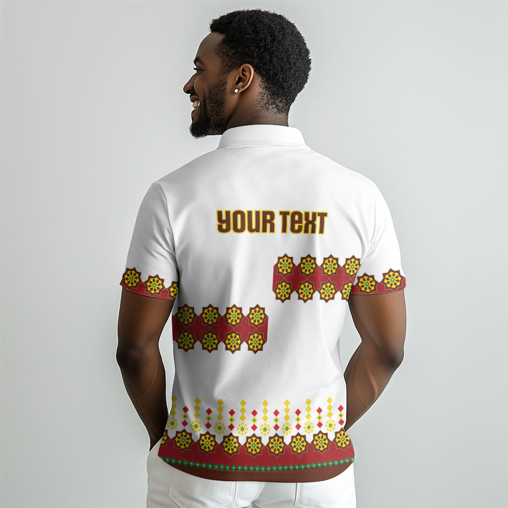 Ethiopian Enkutatash Personalized Polo Shirt Traditional Habesha Glass D'va Necklace Inspired