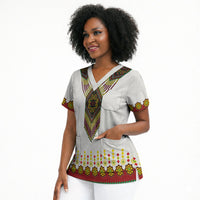 Ethiopian Enkutatash Personalized Scrub Top Traditional Habesha Glass D'va Necklace Inspired