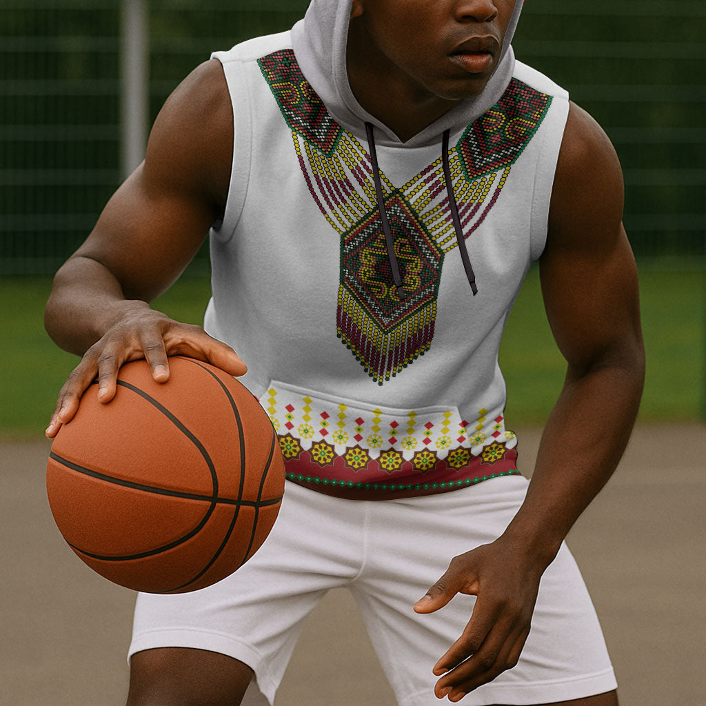 Ethiopian Enkutatash Personalized Sleeveless Hoodie Traditional Habesha Glass D'va Necklace Inspired