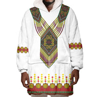 Ethiopian Enkutatash Personalized Wearable Blanket Hoodie Traditional Habesha Glass D'va Necklace Inspired