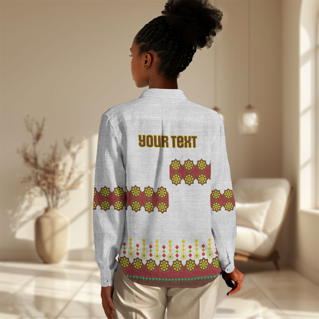 Ethiopian Enkutatash Personalized Women Casual Shirt Traditional Habesha Glass D'va Necklace Inspired