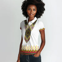 Ethiopian Enkutatash Personalized Women Polo Shirt Traditional Habesha Glass D'va Necklace Inspired
