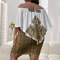 Ethiopian Enkutatash Personalized Off Shoulder Short Dress Traditional Habesha Pattern