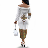 Ethiopian Enkutatash Personalized Off The Shoulder Long Sleeve Dress Traditional Habesha Pattern
