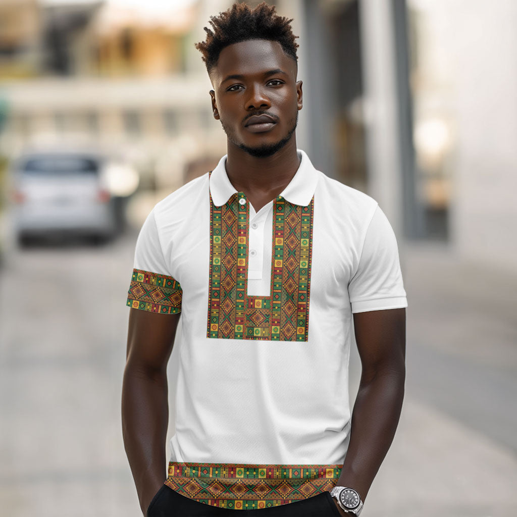 Ethiopian Enkutatash Personalized Polo Shirt Traditional Habesha Pattern