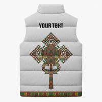 Ethiopian Enkutatash Personalized Sleeveless Puffer Jacket Traditional Habesha Pattern