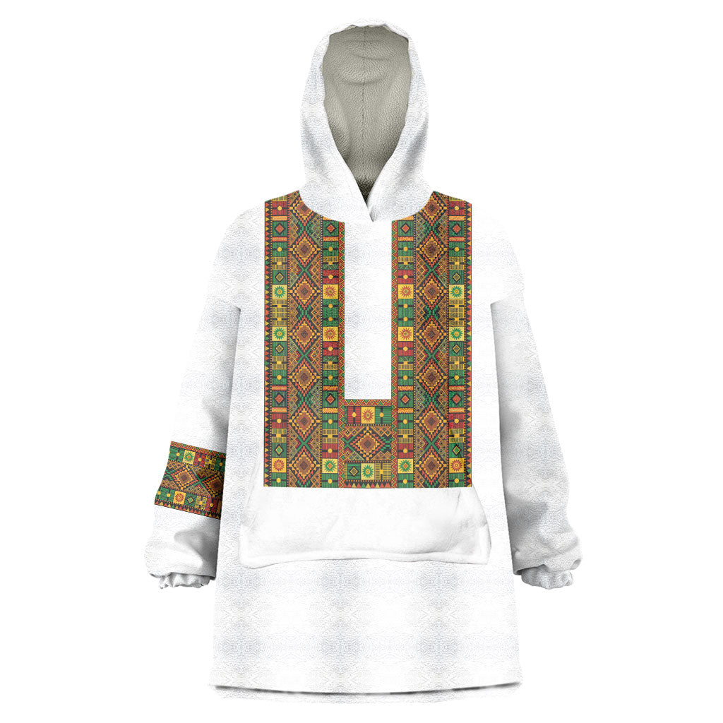 Ethiopian Enkutatash Personalized Wearable Blanket Hoodie Traditional Habesha Pattern