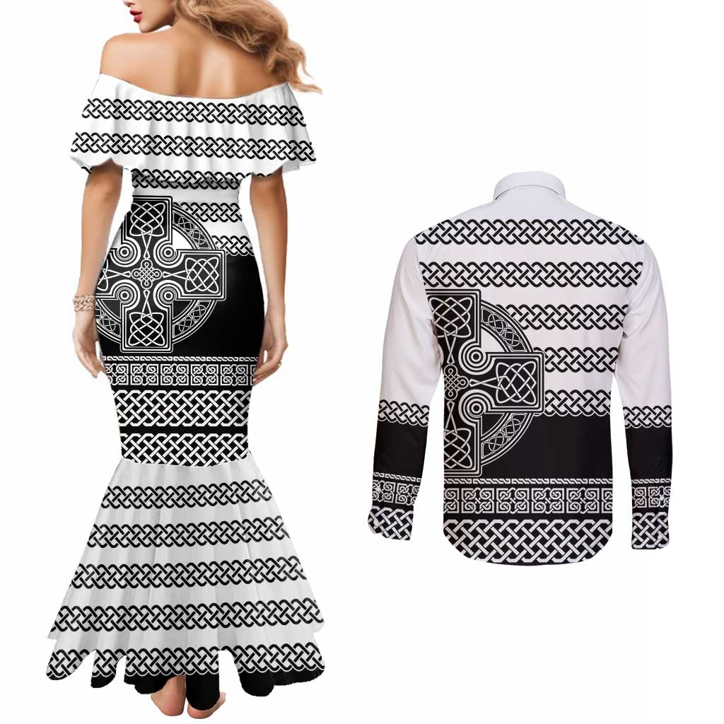 Brittany Celtic Knot Couples Matching Mermaid Dress and Long Sleeve Button Shirt Celtic Nation Heritage Pride - Wonder Print Shop