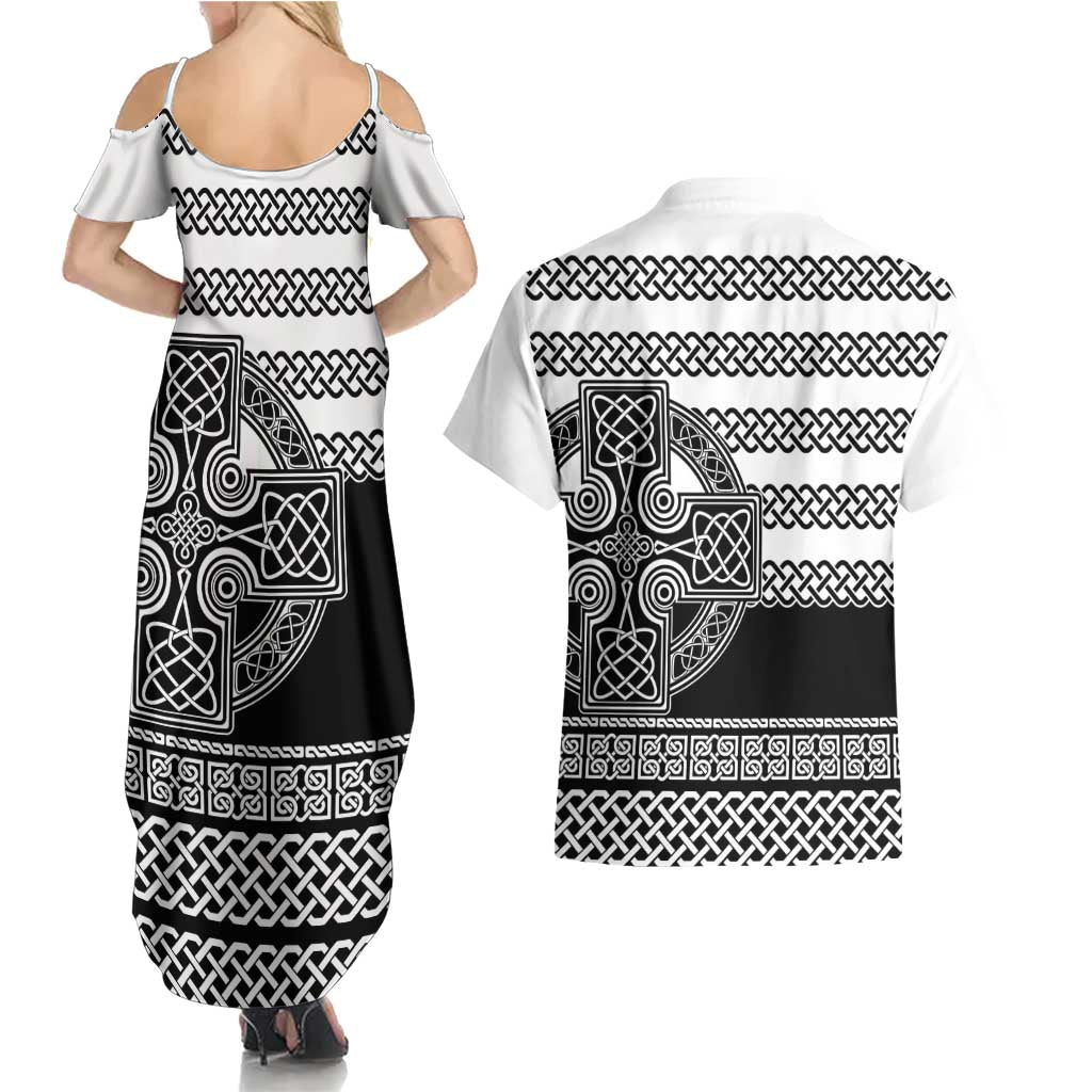 Brittany Celtic Knot Couples Matching Summer Maxi Dress and Hawaiian Shirt Celtic Nation Heritage Pride - Wonder Print Shop