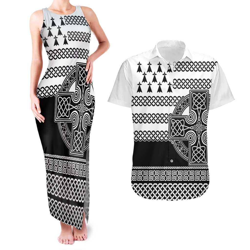 Brittany Celtic Knot Couples Matching Tank Maxi Dress and Hawaiian Shirt Celtic Nation Heritage Pride - Wonder Print Shop