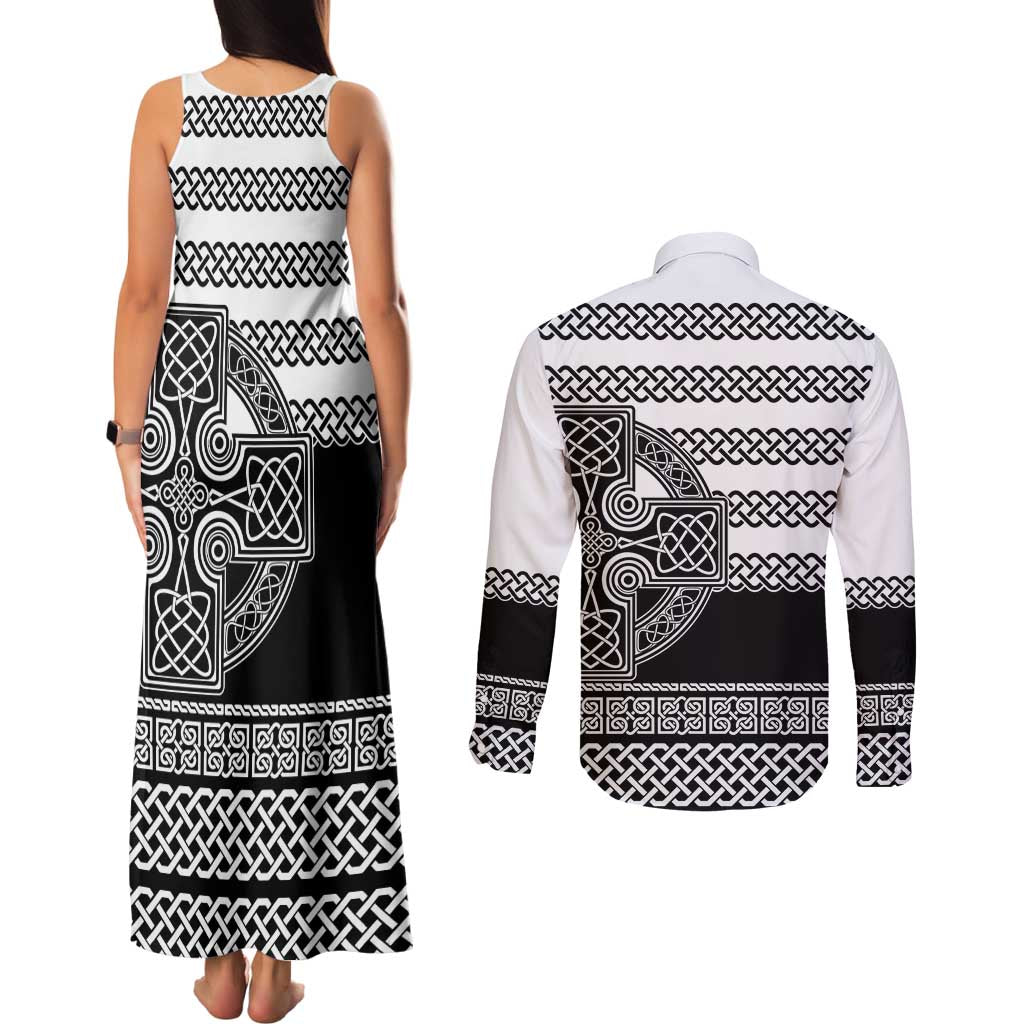 Brittany Celtic Knot Couples Matching Tank Maxi Dress and Long Sleeve Button Shirt Celtic Nation Heritage Pride - Wonder Print Shop