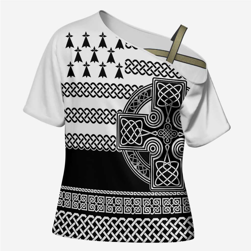 Brittany Celtic Knot Cross Shoulder Shirt Celtic Nation Heritage Pride - Wonder Print Shop