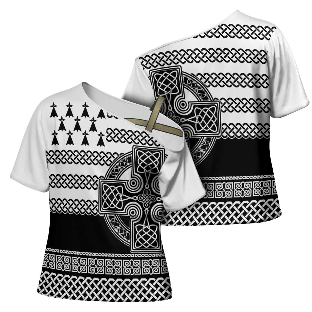Brittany Celtic Knot Cross Shoulder Shirt Celtic Nation Heritage Pride - Wonder Print Shop