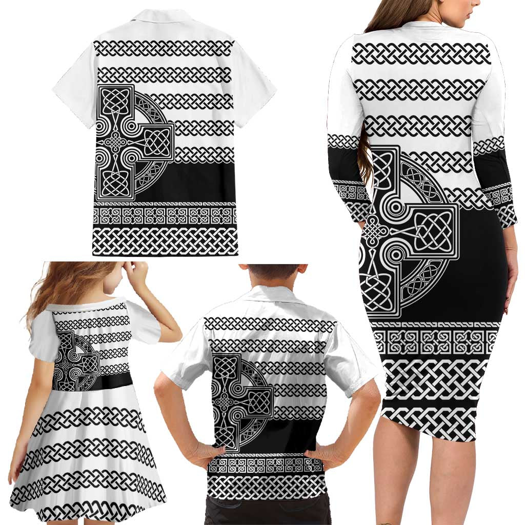 Brittany Celtic Knot Family Matching Long Sleeve Bodycon Dress and Hawaiian Shirt Celtic Nation Heritage Pride - Wonder Print Shop