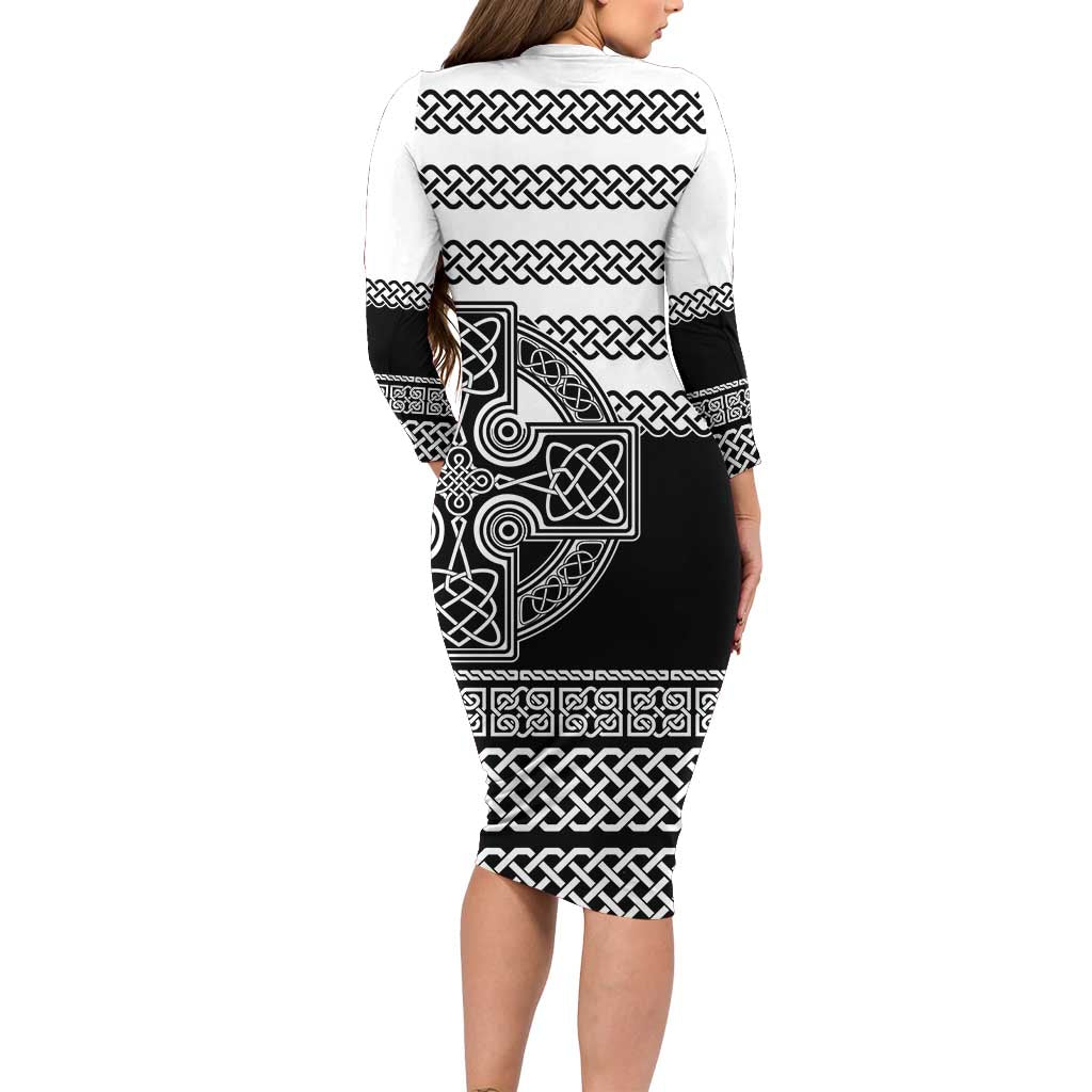 Brittany Celtic Knot Family Matching Long Sleeve Bodycon Dress and Hawaiian Shirt Celtic Nation Heritage Pride - Wonder Print Shop