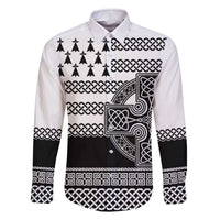 Brittany Celtic Knot Family Matching Off The Shoulder Long Sleeve Dress and Hawaiian Shirt Celtic Nation Heritage Pride - Wonder Print Shop