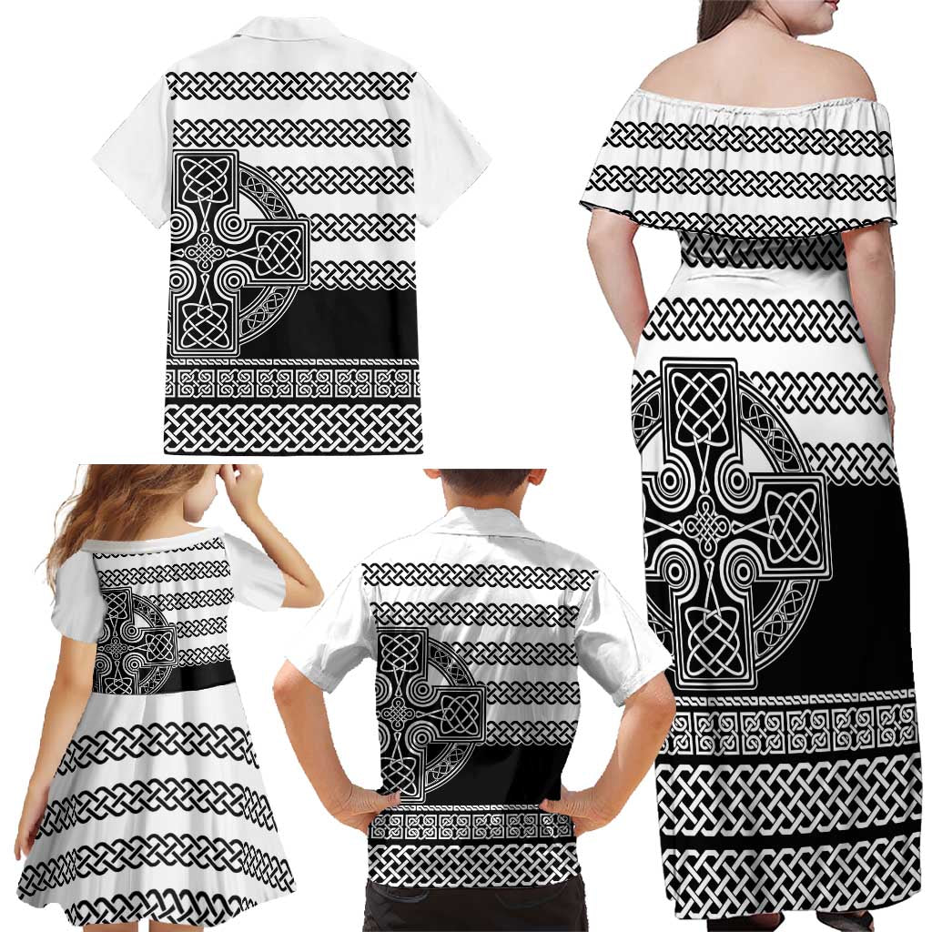 Brittany Celtic Knot Family Matching Off Shoulder Maxi Dress and Hawaiian Shirt Celtic Nation Heritage Pride - Wonder Print Shop
