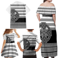Brittany Celtic Knot Family Matching Off Shoulder Maxi Dress and Hawaiian Shirt Celtic Nation Heritage Pride - Wonder Print Shop
