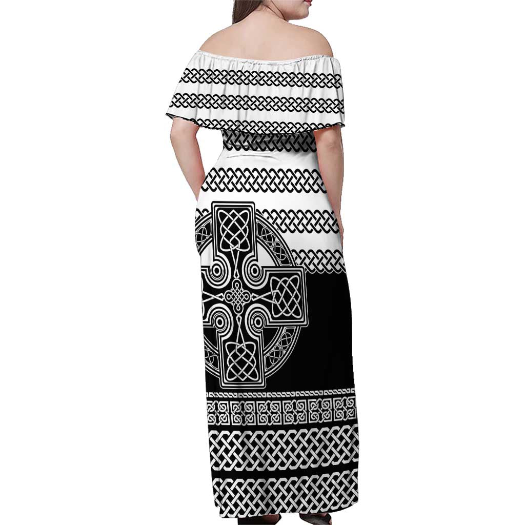 Brittany Celtic Knot Family Matching Off Shoulder Maxi Dress and Hawaiian Shirt Celtic Nation Heritage Pride - Wonder Print Shop