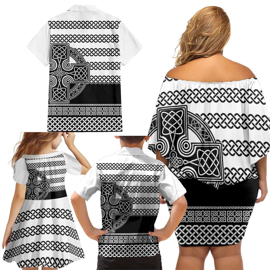 Brittany Celtic Knot Family Matching Off Shoulder Short Dress and Hawaiian Shirt Celtic Nation Heritage Pride - Wonder Print Shop