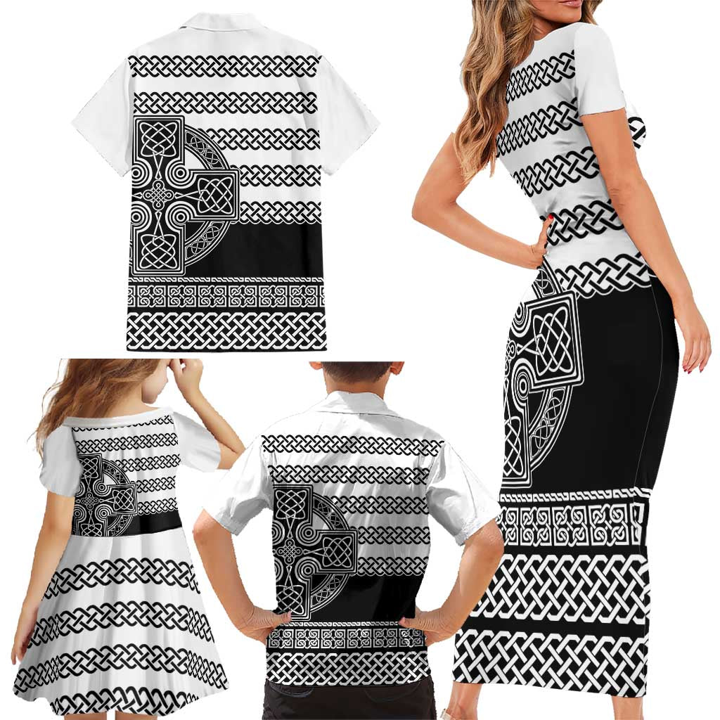 Brittany Celtic Knot Family Matching Short Sleeve Bodycon Dress and Hawaiian Shirt Celtic Nation Heritage Pride - Wonder Print Shop