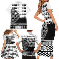 Brittany Celtic Knot Family Matching Short Sleeve Bodycon Dress and Hawaiian Shirt Celtic Nation Heritage Pride - Wonder Print Shop
