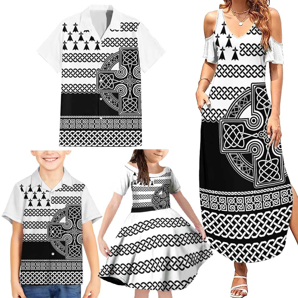 Brittany Celtic Knot Family Matching Summer Maxi Dress and Hawaiian Shirt Celtic Nation Heritage Pride - Wonder Print Shop