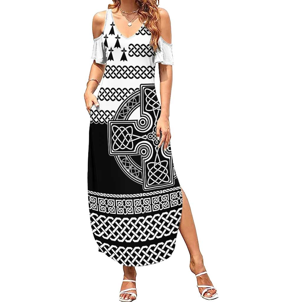Brittany Celtic Knot Family Matching Summer Maxi Dress and Hawaiian Shirt Celtic Nation Heritage Pride - Wonder Print Shop