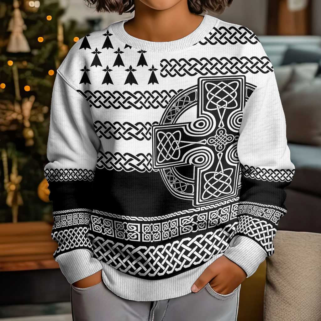 Brittany Celtic Knot Kid Ugly Christmas Sweater Celtic Nation Heritage Pride - Wonder Print Shop