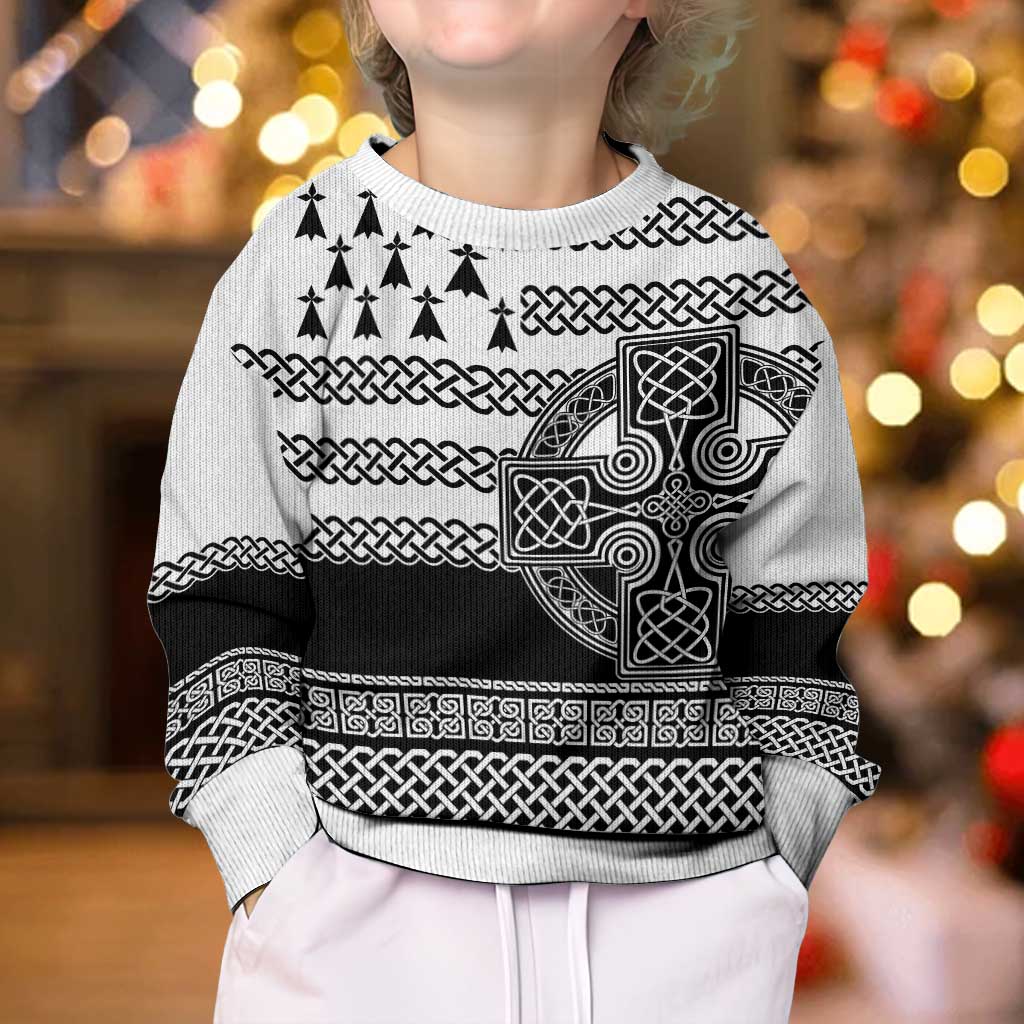 Brittany Celtic Knot Kid Ugly Christmas Sweater Celtic Nation Heritage Pride - Wonder Print Shop