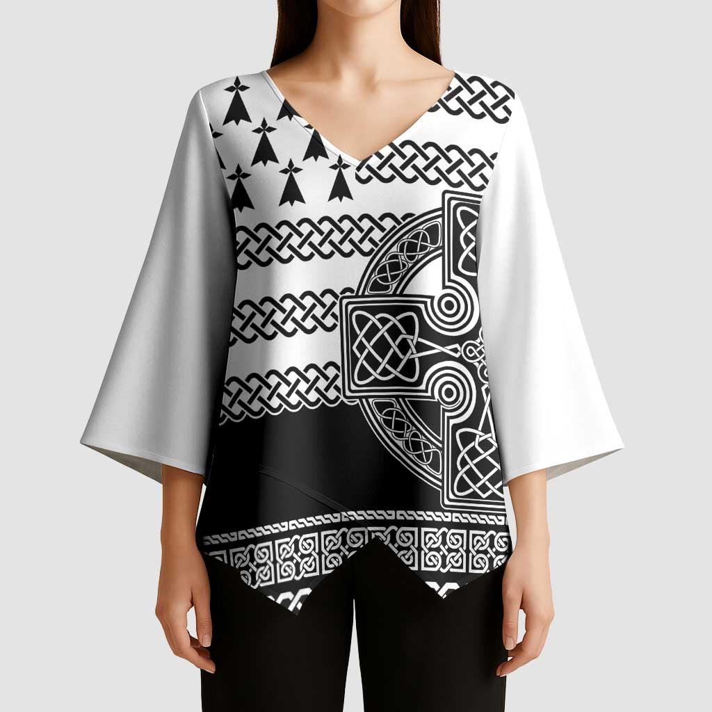 Brittany Celtic Knot Kimono Sleeve Blouse Celtic Nation Heritage Pride - Wonder Print Shop
