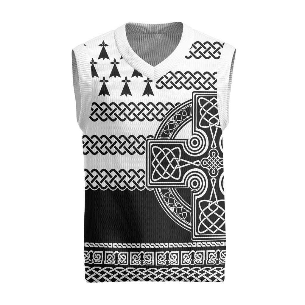 Brittany Celtic Knot Christmas Knitted V-Neck Vest Celtic Nation Heritage Pride - Wonder Print Shop
