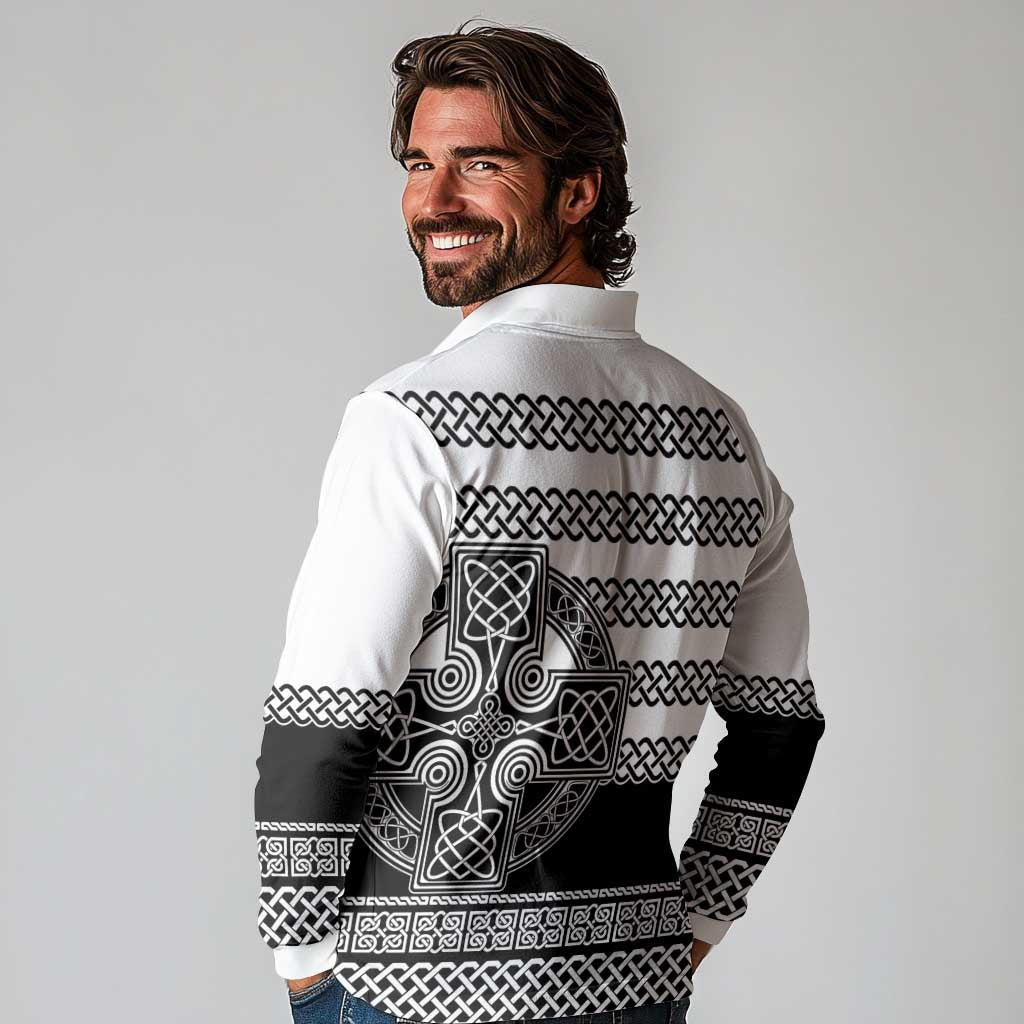 Brittany Celtic Knot Long Sleeve Polo Shirt Celtic Nation Heritage Pride - Wonder Print Shop