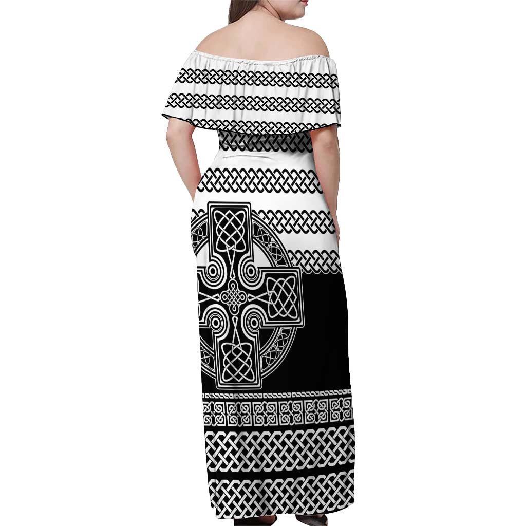 Brittany Celtic Knot Off Shoulder Maxi Dress Celtic Nation Heritage Pride - Wonder Print Shop