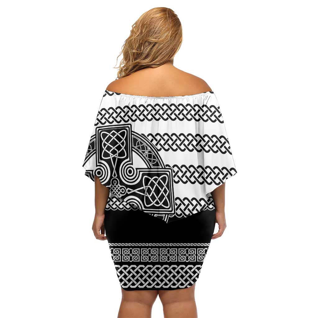 Brittany Celtic Knot Off Shoulder Short Dress Celtic Nation Heritage Pride - Wonder Print Shop