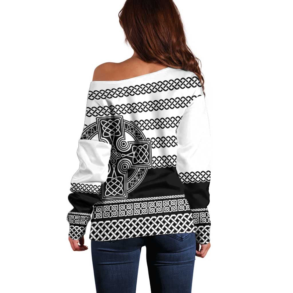 Brittany Celtic Knot Off Shoulder Sweater Celtic Nation Heritage Pride - Wonder Print Shop