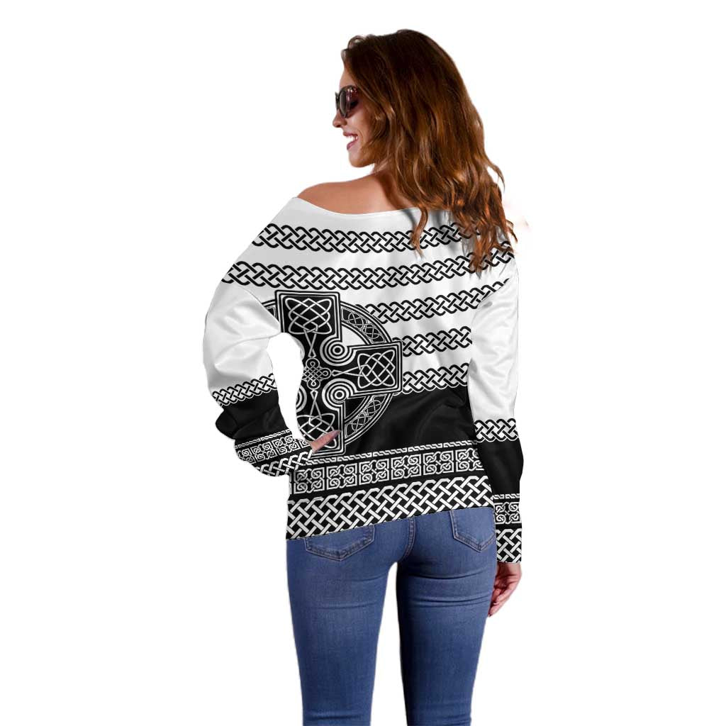 Brittany Celtic Knot Off Shoulder Sweater Celtic Nation Heritage Pride - Wonder Print Shop