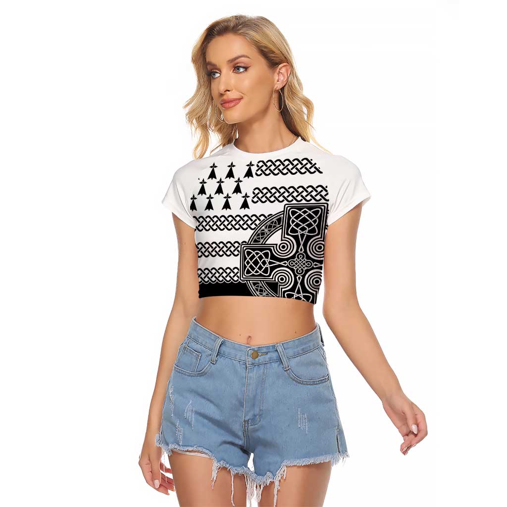 Brittany Celtic Knot Raglan Cropped T Shirt Celtic Nation Heritage Pride - Wonder Print Shop