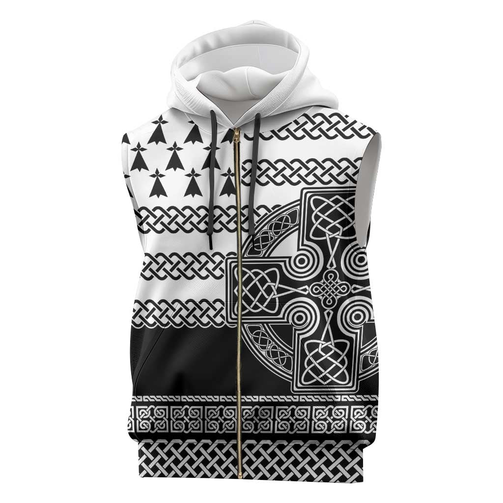 Brittany Celtic Knot Sleeveless Zip Hoodie Celtic Nation Heritage Pride - Wonder Print Shop