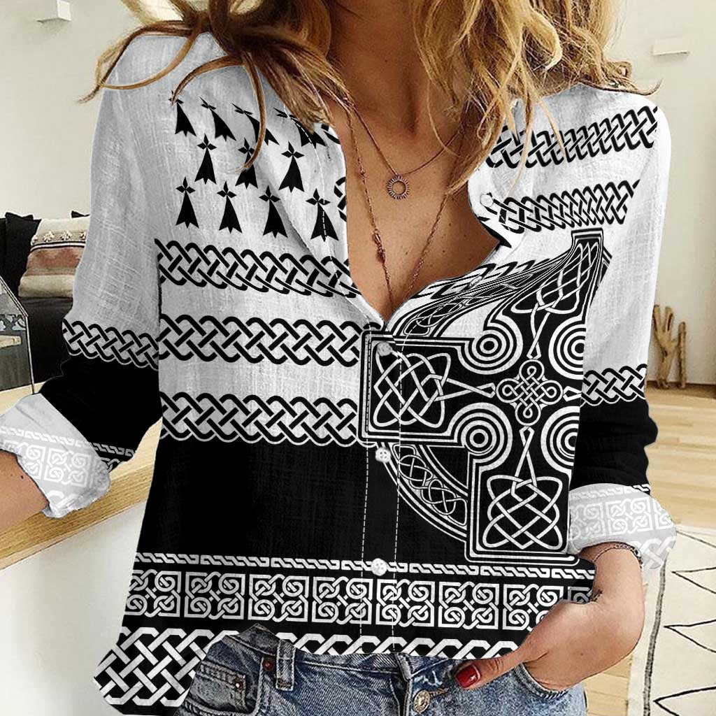 Brittany Celtic Knot Women Casual Shirt Celtic Nation Heritage Pride - Wonder Print Shop