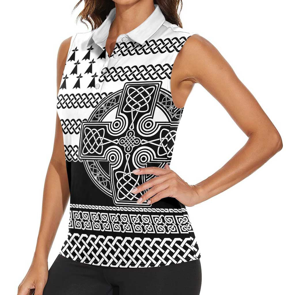 Brittany Celtic Knot Women Sleeveless Polo Shirt Celtic Nation Heritage Pride - Wonder Print Shop